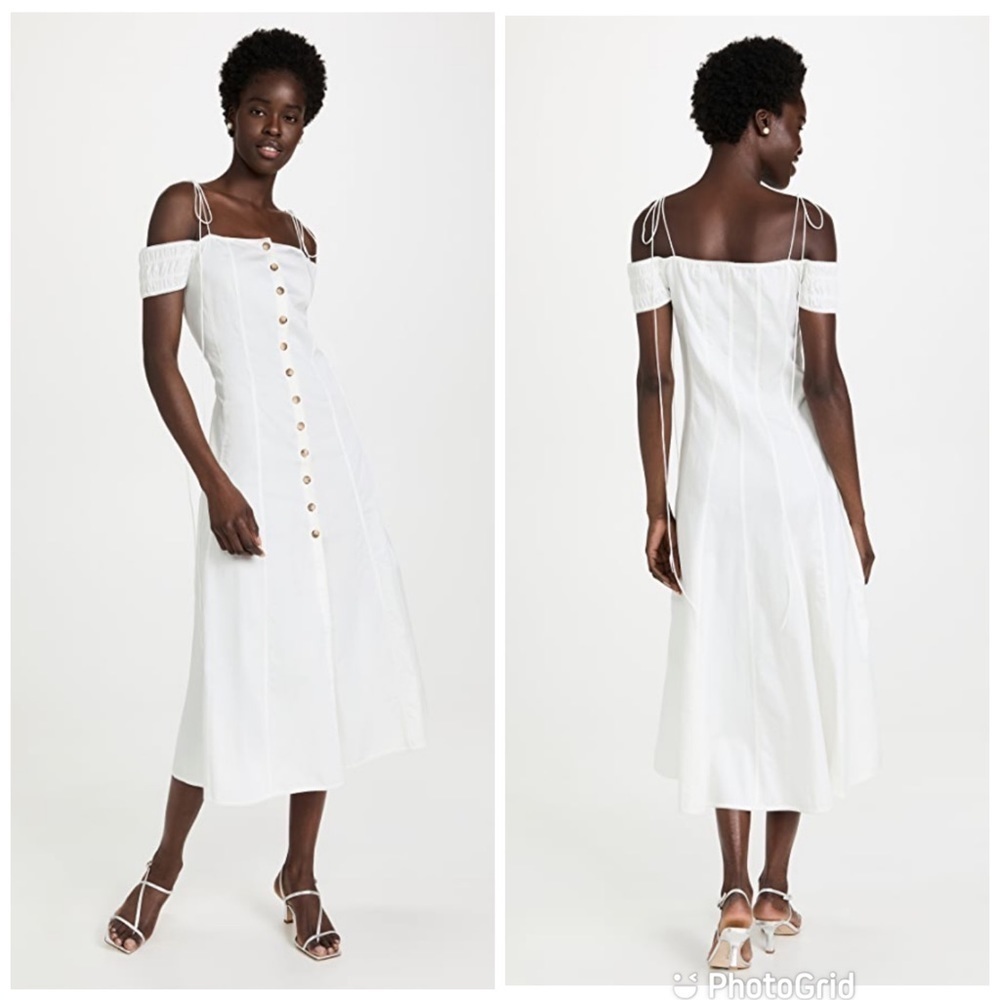 Anna October Midi Dress Short Sleeve in White New with Tags!